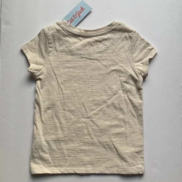 Cat & Jack Crewneck Tee Shirt 3T Toddler color Oatmeal Heather - Picture 2 of 6